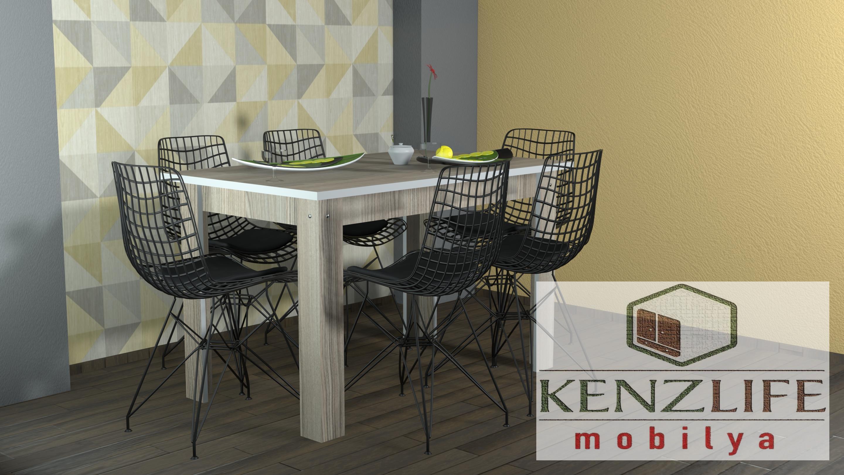 Kenzlife yemek masa sandalye takımı rent126 crd 1 masa 6 sandalye