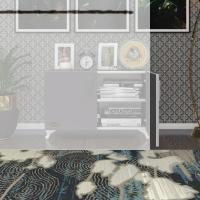 Kenzlife 2 kapılı dolap rabia 048*070*032 gri kapaklı ayaklı banyo mutfak ofis kitaplık ayakkabılık kiler