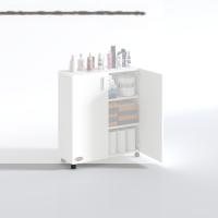 Kenzlife 2 kapılı dolap rabia 088*070*032 byz kapaklı tekerlekli banyo mutfak ofis kitaplık ayakkabılık kiler
