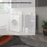 Kenzlife çamaşır makinesi dolabı veronika gri 180*066*20 banyo çift kapaklı arkalıksız