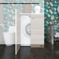 Kenzlife çamaşır makinesi dolabı kapaklı tatyana crd 90*70*60 banyo ofis kapaklı arkalıksız