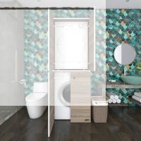 Kenzlife çamaşır-kurutma makinesi dolabı kapaklı jelena crd 180*70*60 banyo çift katlı arkalıksız
