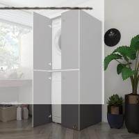 Kenzlife çamaşır-bulaşık makinesi dolabı kapaklı roksana gri 180*70*60 banyo çift katlı arkalıksız