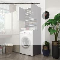 Kenzlife çamaşır makinesi dolabı hayzum gri 180*066*55 banyo kiler çift kapaklı arkalıklı