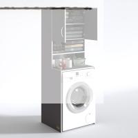 Kenzlife çamaşır makinesi dolabı hayzum gri 180*066*55 banyo kiler çift kapaklı arkalıklı