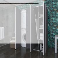 Kenzlife çamaşır-kurutma makinesi dolabı kapaklı yaromira gri 180*120*60 banyo arkalıksız