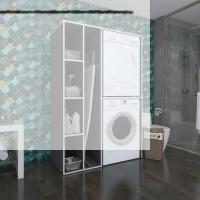 Kenzlife çamaşır-kurutma makinesi dolabı alyusha gri 180*120*60 banyo kapaksız arkalıksız