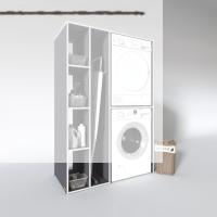 Kenzlife çamaşır-kurutma makinesi dolabı alyusha gri 180*120*60 banyo kapaksız arkalıksız