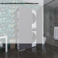 Kenzlife çamaşır-kurutma makinesi dolabı kapaklı foka gri 180*090*60 banyo arkalıksız