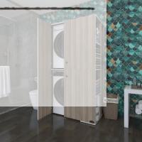 Kenzlife çamaşır-kurutma makinesi dolabı kapaklı foka crd 180*090*60 banyo arkalıksız