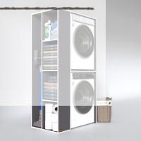 Kenzlife çamaşır-kurutma makinesi dolabı demyan sol gri 180*090*60 banyo kapaksız arkalıksız