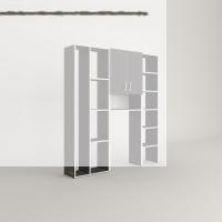 Kenzlife çamaşır makinesi dolabı sinemmega gri 180*156*30 banyo kapaklı arkalıklı raflı