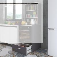 Kenzlife ankastre fırın dolabı aybirgen gri 165*60*56 mutfak çekmeceli