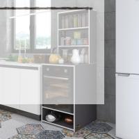 Kenzlife ankastre fırın dolabı canfeza gri 165*60*56 mutfak raflı