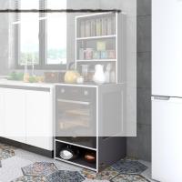 Kenzlife ankastre fırın dolabı ismihan gri 165*60*56 mutfak raflı