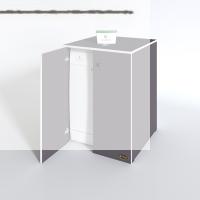 Kenzlife bulaşık&çamaşır&kurutma makinesi dolabı kapaklı nurten gri 90*70*60 banyo ofis
