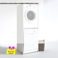 Kenzlife çamaşır-bulaşık makinesi dolabı borya byz 180*70*60 banyo arkalıksız + tekli duvar rafı hediyeli