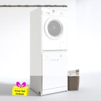 Kenzlife çamaşır-bulaşık makinesi dolabı katinka byz 180*70*60 banyo çift katlı arkalıksız + tekli duvar rafı hediyeli