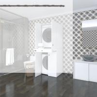 Kenzlife çamaşır-kurutma makinesi dolabı el kindi byz 187*070*60 çekmeceli kapaklı banyo