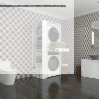 Kenzlife çamaşır-kurutma makinesi dolabı bacce sol byz 187*090*60 çekmeceli banyo