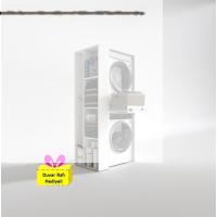Kenzlife çamaşır-kurutma makinesi dolabı bacce sol byz 187*090*60 çekmeceli + tekli duvar rafı hediye