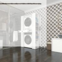 Kenzlife çamaşır-kurutma makinesi dolabı umare byz 187*110*60 çekmeceli raflı banyo