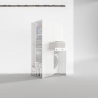 Kenzlife çamaşır-kurutma makinesi dolabı biruni byz 187*110*60 çekmeceli raflı banyo