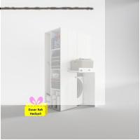 Kenzlife çamaşır-kurutma makinesi dolabı biruni byz 187*110*60 çekmeceli raflı + tekli duvar rafı hediye