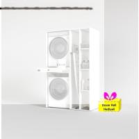 Kenzlife çamaşır-kurutma makinesi dolabı gutas sağ byz 187*120*60 çekmeceli + tekli duvar rafı hediye