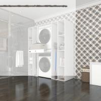 Kenzlife çamaşır-kurutma makinesi dolabı sadra byz 187*170*60 çekmeceli raflı banyo