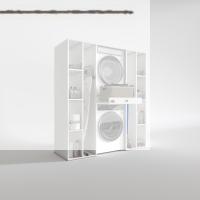 Kenzlife çamaşır-kurutma makinesi dolabı sadra byz 187*170*60 çekmeceli raflı banyo