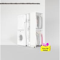 Kenzlife çamaşır-kurutma makinesi dolabı ve giysi dolabı kazvini sağ byz 180*160*60  + tekli duvar rafı hediye