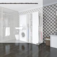 Kenzlife çamaşır-kurutma makinesi dolabı ve giysi dolabı çekmeceli attar sağ byz 187*160*60  banyo