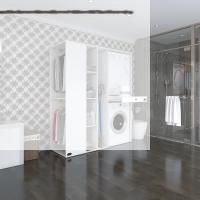 Kenzlife çamaşır-kurutma makinesi dolabı ve giysi dolabı çekmeceli attar sol byz 187*160*60  banyo