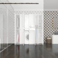 Kenzlife çamaşır-kurutma makinesi dolabı ve giysi dolabı çekmeceli ebuzer sağ raf byz 187*160*60  banyo
