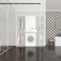 Kenzlife çamaşır-kurutma makinesi dolabı ve giysi dolabı çekmeceli hattab sağ raf byz 187*160*60  banyo