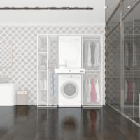 Kenzlife çamaşır-kurutma makinesi dolabı ve giysi dolabı çekmeceli hattab sol raf byz 187*160*60  banyo