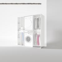 Kenzlife çamaşır-kurutma makinesi dolabı ve giysi dolabı çekmeceli hattab sol raf byz 187*160*60  banyo