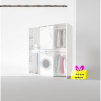 Kenzlife çamaşır-kurutma makinesi dolabı ve giysi dolabı çekmeceli hattab sol raf byz 187*160*60  + tekli duvar rafı hediye
