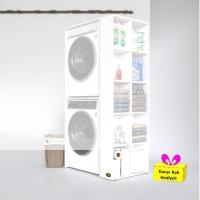 Kenzlife çamaşır-kurutma makinesi dolabı bolodenka byz 180*090*60 banyo arkalıksız + tekli duvar rafı hediyeli