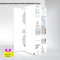 Kenzlife çamaşır-kurutma makinesi dolabı kapaklı fedyenka byz 180*090*60 banyo arkalıksız + tekli duvar rafı hediyeli