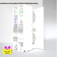 Kenzlife çamaşır-kurutma makinesi dolabı kapaklı fedyenka sol byz 180*090*60 banyo arkalıksız + tekli duvar rafı hediyeli