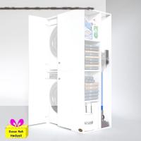 Kenzlife çamaşır-kurutma makinesi dolabı kapaklı foka byz 180*090*60 banyo arkalıksız + tekli duvar rafı hediyeli
