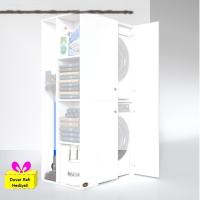 Kenzlife çamaşır-kurutma makinesi dolabı kapaklı foka sol byz 180*090*60 banyo arkalıksız + tekli duvar rafı hediyeli