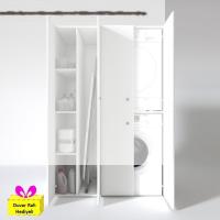 Kenzlife çamaşır-kurutma makinesi dolabı kapaklı yaromira sol byz 180*120*60 banyo arkalıksız + tekli duvar rafı hediyeli