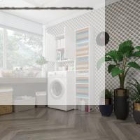 Kenzlife çamaşır makinesi dolabı veronikamaks byz 180*096*20 banyo kapaklı arkalıksız raflı