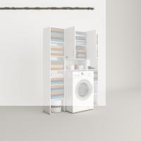 Kenzlife çamaşır makinesi dolabı sinemmaksduble byz 180*126*30 banyo kapaklı arkalıklı raflı