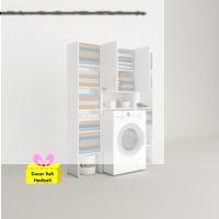 Kenzlife çamaşır makinesi dolabı sinemmaksduble byz 180*126*30 banyo arkalıklı + tekli duvar rafı hediyeli