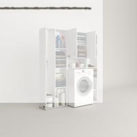 Kenzlife çamaşır makinesi dolabı sinemmega byz 180*156*30 banyo kapaklı arkalıklı raflı
