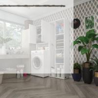 Kenzlife çamaşır makinesi dolabı sinemsüpürge byz 180*126*30 banyo kapaklı arkalıklı raflı